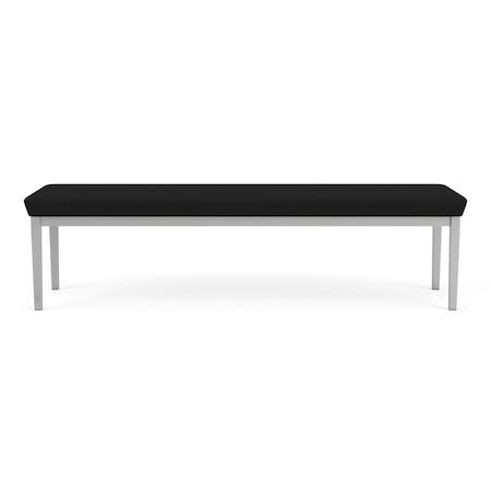Lesro Lenox Steel 3 Seat Bench, Black/Onyx Seat, Black/Onyx Back, 67 W 21 L 18.5 H LS3001